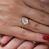 14K Yellow Gold Round Lab Diamond Bezel Crowm Basket Solitaire Ring 14K Yellow Gold Round Lab Diamond Bezel Crowm Basket Solitaire Ring