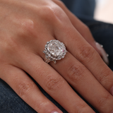 Platinum 4.5ct Elongated Lab Diamond Antique-inspired Ring Platinum 4.5ct Elongated Lab Diamond Antique-inspired Ring