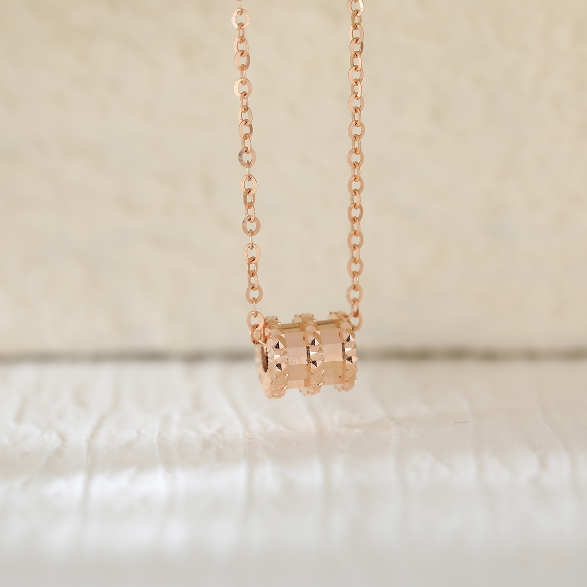14K Rose Gold Lucky Roller Pendant Necklace 14K Rose Gold Lucky Roller Pendant Necklace