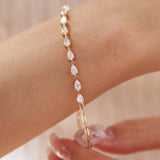 18K Yellow Gold Pear Lab Diamond 9 Stone Chain Bracelet 18K Yellow Gold Pear Lab Diamond 9 Stone Chain Bracelet