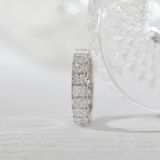 14K White Gold 4*3MM Radiant Cut Lab Diamond U Shaped Pave Eternity Band 14K White Gold 4*3MM Radiant Cut Lab Diamond U Shaped Pave Eternity Band