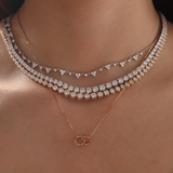 14K Rose Gold Toi et Moi Wheel Gear Pendant Necklace with Round Lab Dimaond 14K Rose Gold Toi et Moi Wheel Gear Pendant Necklace with Round Lab Dimaond
