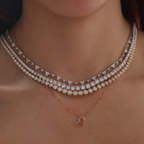 14K Rose Gold Round Lab Dimaond Pave Toi et Moi Heart Shape Pendant Necklace 14K Rose Gold Round Lab Dimaond Pave Toi et Moi Heart Shape Pendant Necklace