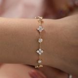 18K Yellow Gold Round Lab Diamond Fancy Shape Station Bracelet 18K Yellow Gold Round Lab Diamond Fancy Shape Station Bracelet