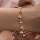 18K Yellow Gold Round Lab Diamond Fancy Shape Station Bracelet 18K Yellow Gold Round Lab Diamond Fancy Shape Station Bracelet