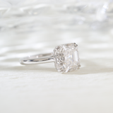 Platinum 5ct Antique Asscher Cut Lab Diamond Double Claw Prong Basket Solitaire Ring Platinum 5ct Antique Asscher Cut Lab Diamond Double Claw Prong Basket Solitaire Ring