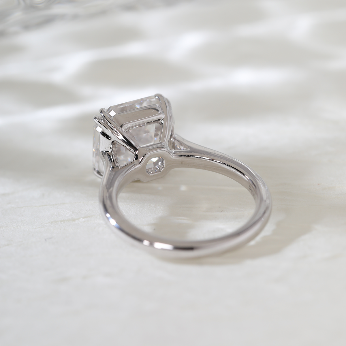 Platinum 5ct Antique Asscher Cut Lab Diamond Double Claw Prong Basket Solitaire Ring Platinum 5ct Antique Asscher Cut Lab Diamond Double Claw Prong Basket Solitaire Ring