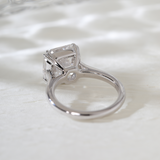 Platinum 5ct Antique Asscher Cut Lab Diamond Double Claw Prong Basket Solitaire Ring Platinum 5ct Antique Asscher Cut Lab Diamond Double Claw Prong Basket Solitaire Ring