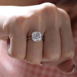 Platinum 5ct Antique Asscher Cut Lab Diamond Double Claw Prong Basket Solitaire Ring Platinum 5ct Antique Asscher Cut Lab Diamond Double Claw Prong Basket Solitaire Ring