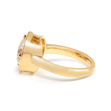 14K Yellow Gold 2.5ct Antique Old Mine Cut Diamond Basket Setting Ring with Smooth Ring Cut Design 14K Yellow Gold 2.5ct Antique Old Mine Cut Diamond Basket Setting Ring with Smooth Ring Cut Design