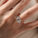 14K Yellow Gold 2.5ct Antique Emerald Cut Lab Diamond Ring with Tapered Step Cut Lab Diamond Halo 14K Yellow Gold 2.5ct Antique Emerald Cut Lab Diamond Ring with Tapered Step Cut Lab Diamond Halo