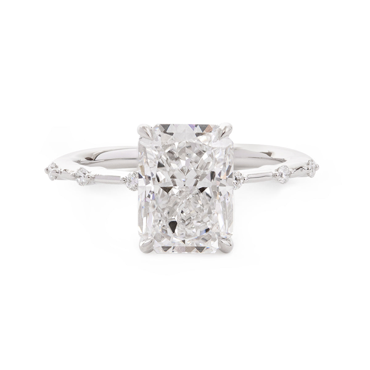 14K White Gold 3.5ct Radiant Cut Lab Diamond Hidden Halo Ring 14K White Gold 3.5ct Radiant Cut Lab Diamond Hidden Halo Ring