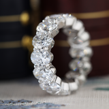 14K White Gold 7*5mm Oval Cut Lab Diamond Eternity Ring 14K White Gold 7*5mm Oval Cut Lab Diamond Eternity Ring