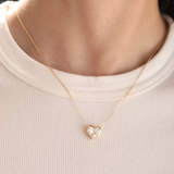 14K Yellow Gold Necklace with 2.5ct Heart Shaped Lab Diamond Pendant in Bezel Setting and Round Cross Chain 14K Yellow Gold Necklace with 2.5ct Heart Shaped Lab Diamond Pendant in Bezel Setting and Round Cross Chain