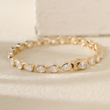 18K Yellow Gold Pear Shape Lab Diamond Bezel Tennis Bracelet 18K Yellow Gold Pear Shape Lab Diamond Bezel Tennis Bracelet