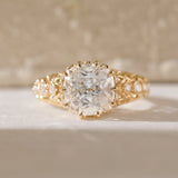 14K Yellow Gold 3.5ct Elongated Lab Diamond Antique-inspired Ring 14K Yellow Gold 3.5ct Elongated Lab Diamond Antique-inspired Ring