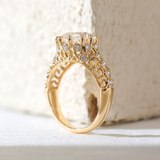 14K Yellow Gold 3.5ct Elongated Lab Diamond Antique-inspired Ring 14K Yellow Gold 3.5ct Elongated Lab Diamond Antique-inspired Ring