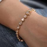 18K Yellow Gold Pear Shape Lab Diamond Bezel Tennis Bracelet 18K Yellow Gold Pear Shape Lab Diamond Bezel Tennis Bracelet