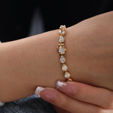 18K Yellow Gold Pear Shape Lab Diamond Bezel Tennis Bracelet 18K Yellow Gold Pear Shape Lab Diamond Bezel Tennis Bracelet