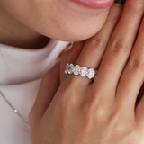 14K White Gold 7*5mm Oval Cut Lab Diamond Eternity Ring 14K White Gold 7*5mm Oval Cut Lab Diamond Eternity Ring