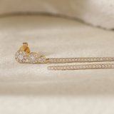 18K Yellow Gold Round Cut Diamond Pave Drop Earrings 18K Yellow Gold Round Cut Diamond Pave Drop Earrings