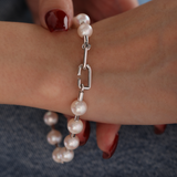 14K White Gold Near-round Fresh-water Pearl Bracelet 14K White Gold Near-round Fresh-water Pearl Bracelet