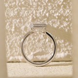 14K White Gold 3ct Criss Cut Bezel Ring with Round Lab Diamond Hidden Halo 14K White Gold 3ct Criss Cut Bezel Ring with Round Lab Diamond Hidden Halo