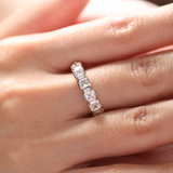 14K Yellow Gold Asscher Cut Lab Diamond Bezel Eternity Ring 14K Yellow Gold Asscher Cut Lab Diamond Bezel Eternity Ring