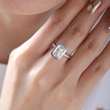 14K White Gold 3ct Criss Cut Bezel Ring with Round Lab Diamond Hidden Halo 14K White Gold 3ct Criss Cut Bezel Ring with Round Lab Diamond Hidden Halo