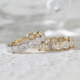 14K Yellow Gold Asscher Cut Lab Diamond Bezel Eternity Ring 14K Yellow Gold Asscher Cut Lab Diamond Bezel Eternity Ring