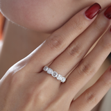 14K White Gold Asscher Cut Lab Diamond 5 Stone Bezel Half Eternity Ring 14K White Gold Asscher Cut Lab Diamond 5 Stone Bezel Half Eternity Ring