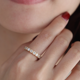 18K Yellow Gold Asscher Cut Lab Diamond Millegrain Bezel Eternity Ring 18K Yellow Gold Asscher Cut Lab Diamond Millegrain Bezel Eternity Ring