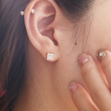 18K Yellow Gold Princes Cut Lab diamond Stud Earrings 18K Yellow Gold Princes Cut Lab diamond Stud Earrings