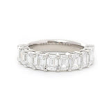 Platinum 4*3mm Emerald Cut Lab Diamond Half Eternity Ring Platinum 4*3mm Emerald Cut Lab Diamond Half Eternity Ring