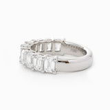 Platinum 4*3mm Emerald Cut Lab Diamond Half Eternity Ring Platinum 4*3mm Emerald Cut Lab Diamond Half Eternity Ring