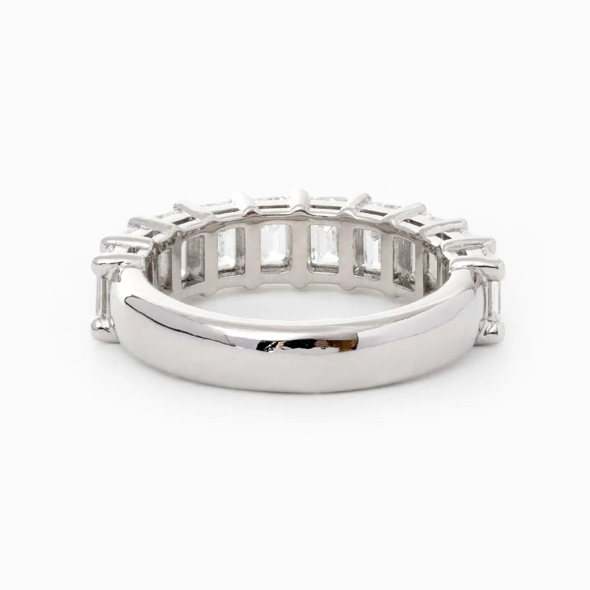 Platinum 4*3mm Emerald Cut Lab Diamond Half Eternity Ring Platinum 4*3mm Emerald Cut Lab Diamond Half Eternity Ring