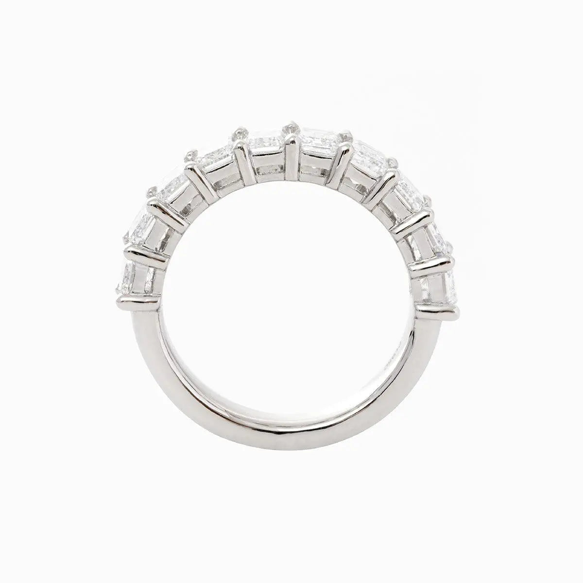 Platinum 4*3mm Emerald Cut Lab Diamond Half Eternity Ring Platinum 4*3mm Emerald Cut Lab Diamond Half Eternity Ring