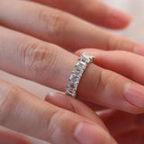 Platinum 4*3mm Emerald Cut Lab Diamond Half Eternity Ring Platinum 4*3mm Emerald Cut Lab Diamond Half Eternity Ring