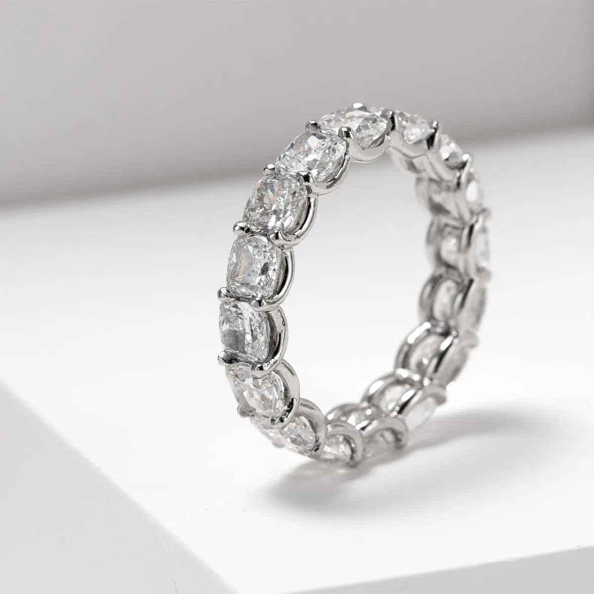 Platinum Cushion Cut Lab Diamond Eternity Ring Platinum Cushion Cut Lab Diamond Eternity Ring