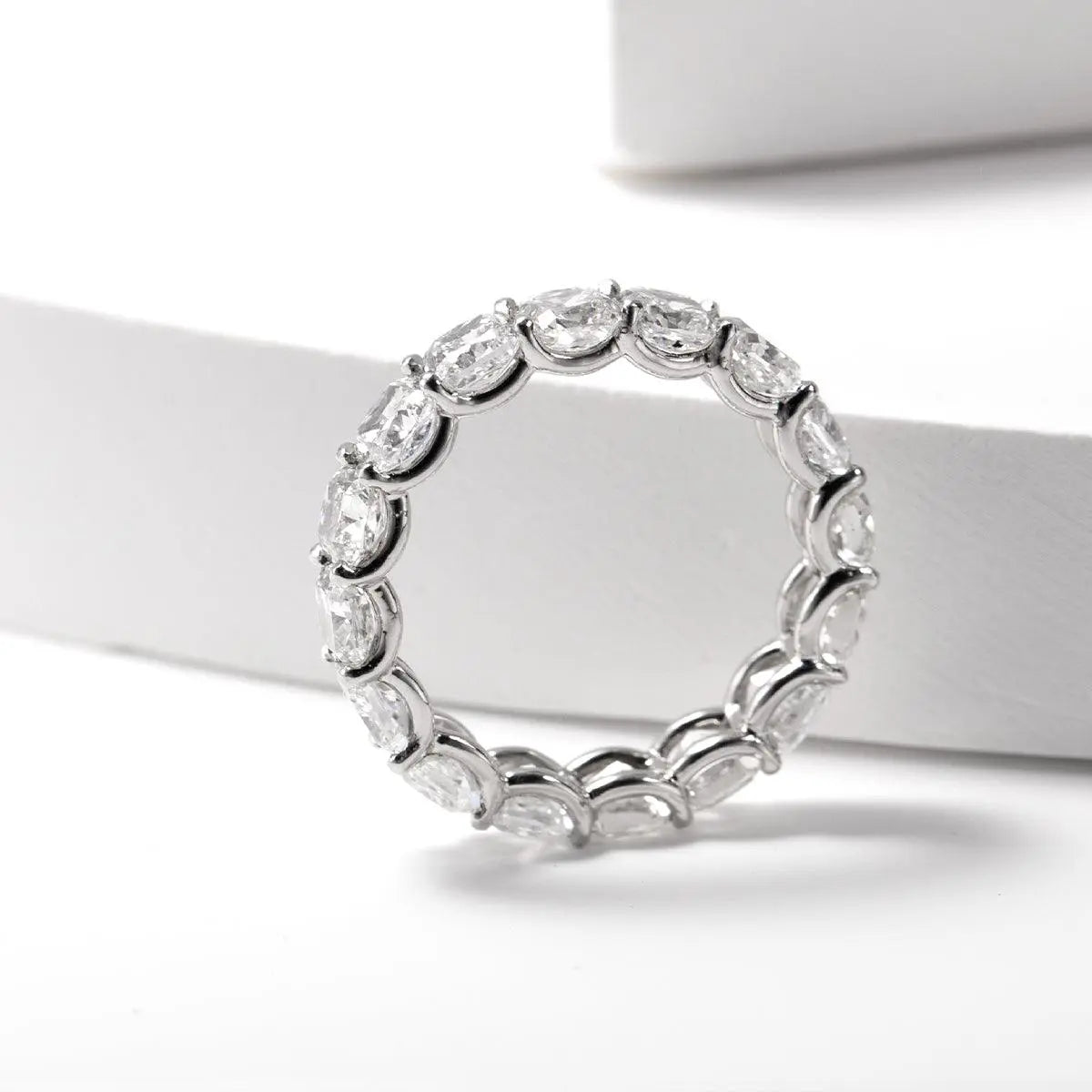 Platinum Cushion Cut Lab Diamond Eternity Ring Platinum Cushion Cut Lab Diamond Eternity Ring
