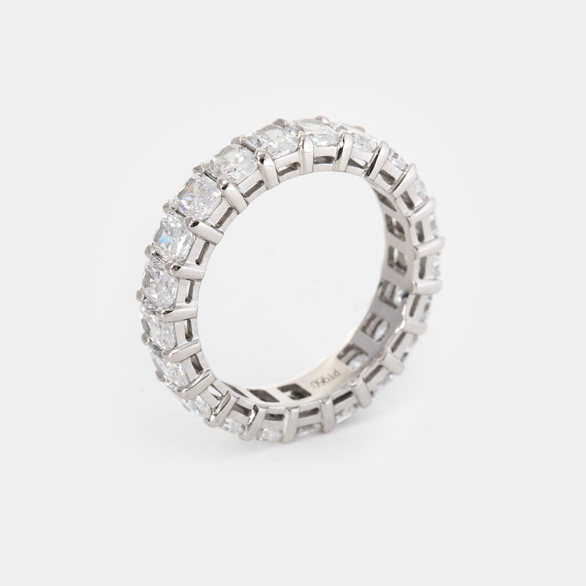 Platinum Radiant Cut Lab Diamond Eternity Wedding Band Platinum Radiant Cut Lab Diamond Eternity Wedding Band