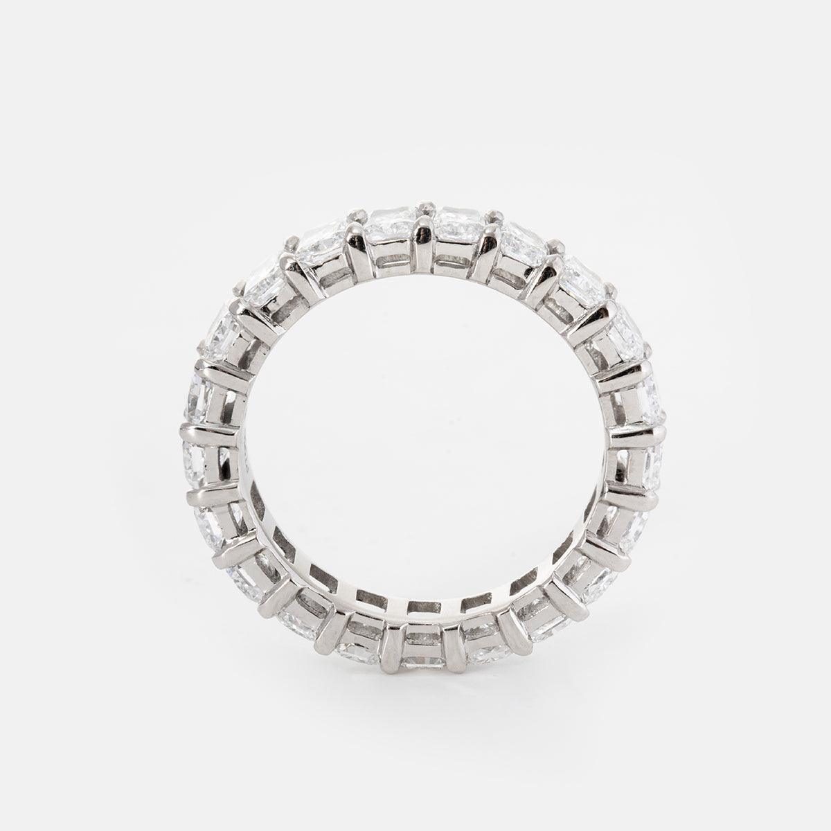 Platinum Radiant Cut Lab Diamond Eternity Wedding Band Platinum Radiant Cut Lab Diamond Eternity Wedding Band