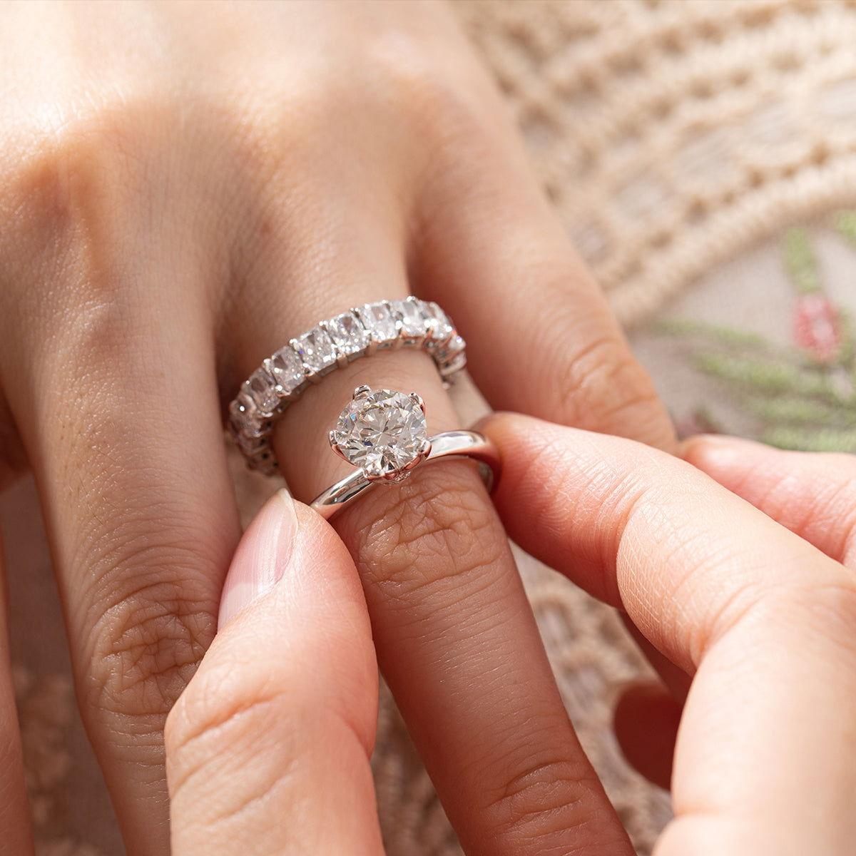 Platinum Radiant Cut Lab Diamond Eternity Wedding Band Platinum Radiant Cut Lab Diamond Eternity Wedding Band