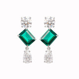 Platinum Lab Zambian Emerald and Diamond Stud Earrings Inspired by a 7 Carat Diamond Ring Platinum Lab Zambian Emerald and Diamond Stud Earrings Inspired by a 7 Carat Diamond Ring