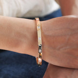 14K Yellow Gold Oval Cut and Princess Cut Lab Diamond Bezel Bangle Bracelet 14K Yellow Gold Oval Cut and Princess Cut Lab Diamond Bezel Bangle Bracelet