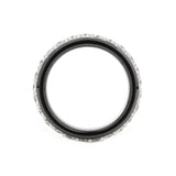 Black Ceramic Round Black Moissanite Fidget Ring