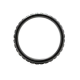 Black Ceramic Round Black Moissanite Fidget Ring