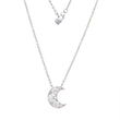 14K Gold Round Brilliant Cut Lab Diamond Five-Stone Moon Pendant Necklace – Bezel Set Diamond Necklace for Men & Women