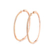 14K Rose Gold Diamond Hoop Earrings for Women – Round Cut Design