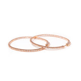 14K Rose Gold Diamond Hoop Earrings for Women – Round Cut Design